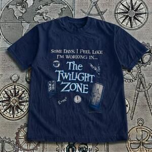 The Twilight Zone Some Days Working Sarcastic Retro Navy T-Shirt